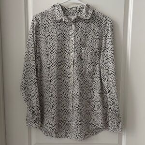 Avec Les Filles Black and White Button Down Shirt